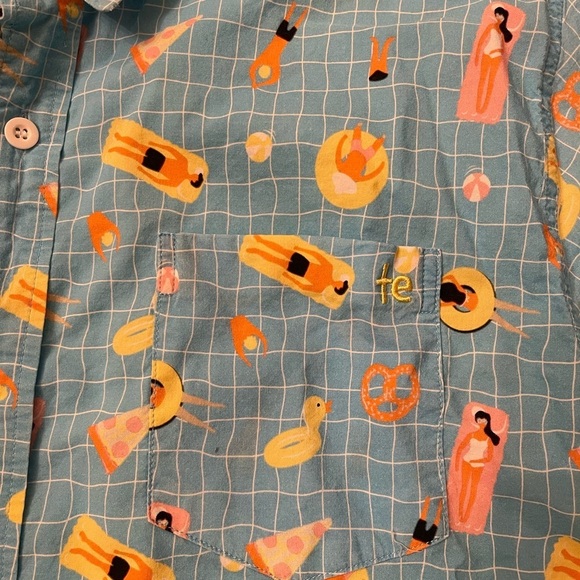Tipsy Elves Pool Party Button Down Size XL - Picture 2 of 5